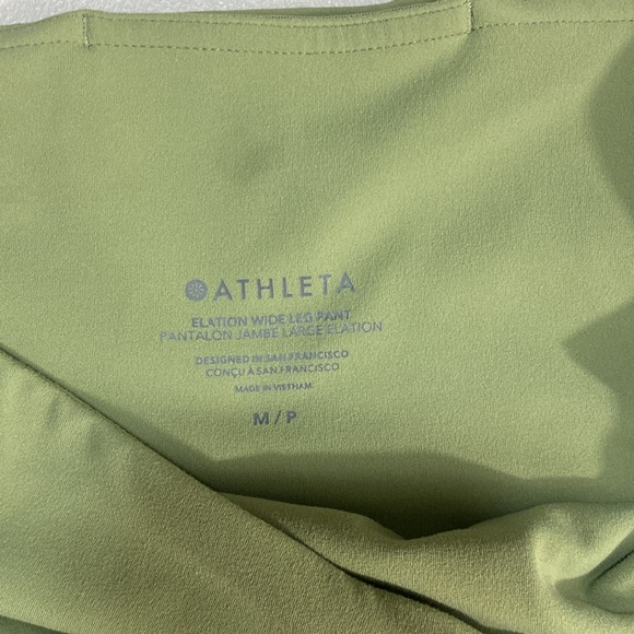 Athleta Elation Wide Leg Pant Medium Petite Eucalyptus Olive Green - Picture 7 of 10